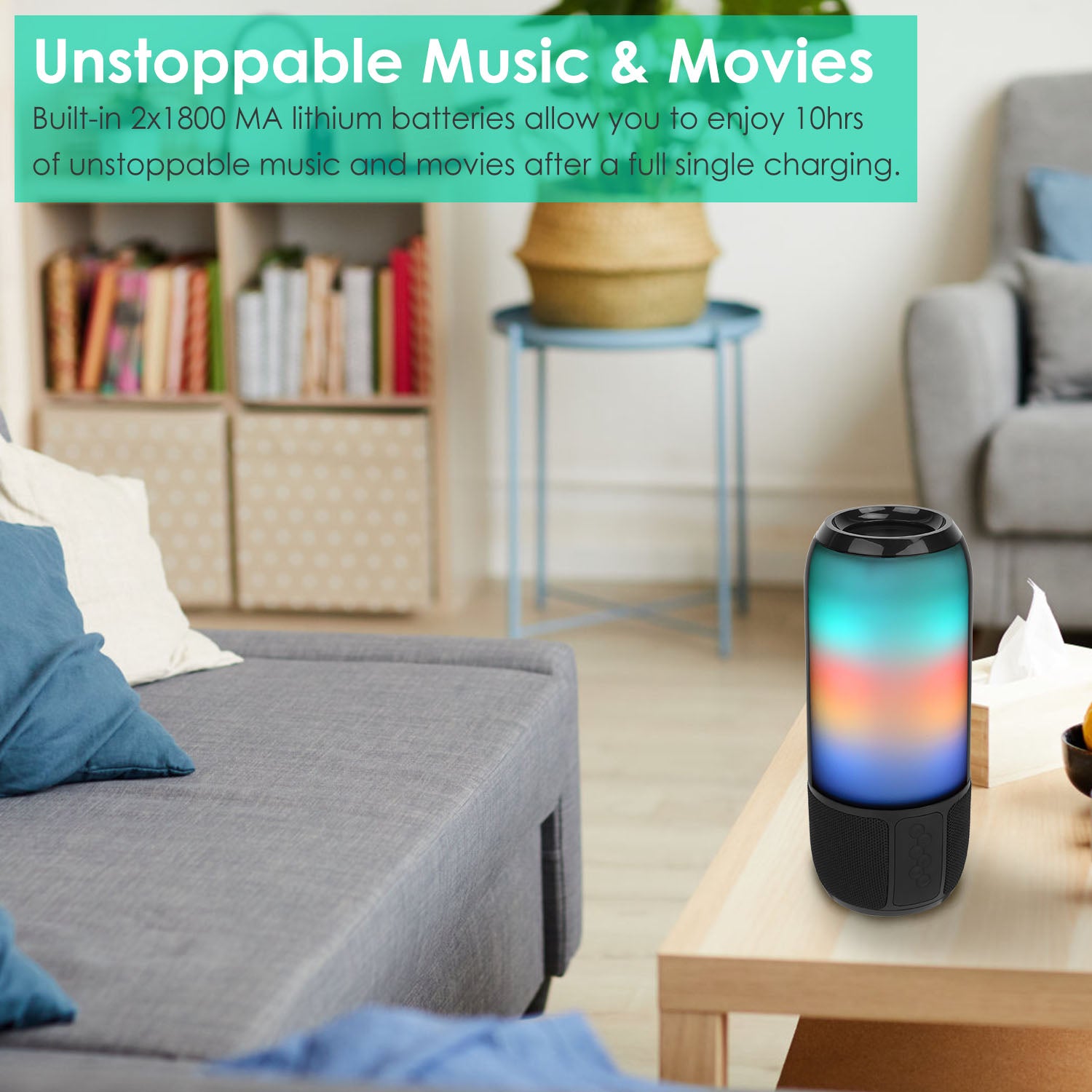 360 Speaker™ – Stereo Sound w/ RGB Light Show (Dual Pairing)