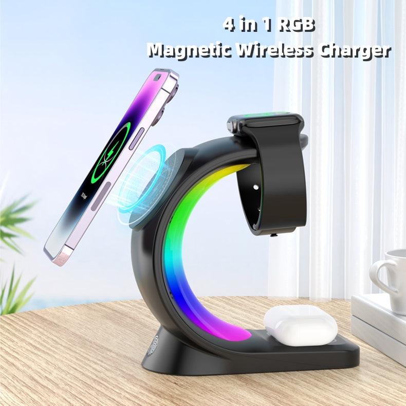 ⚡ ChargeHub Aura 4-in-1™ – Magnetic RGB Charging Station