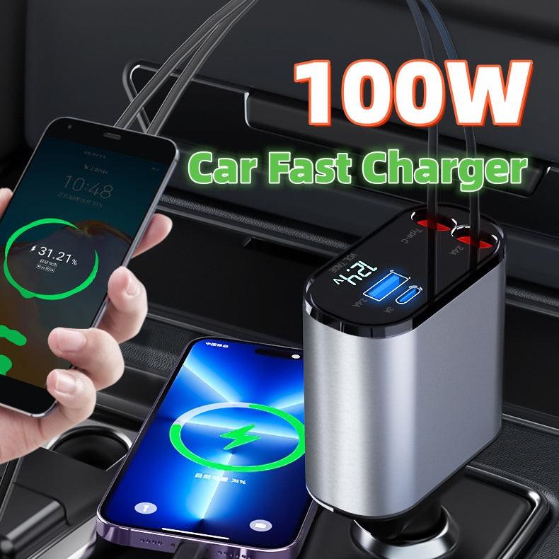 FlexPro™ – Retractable Fast Car Charger (86W)