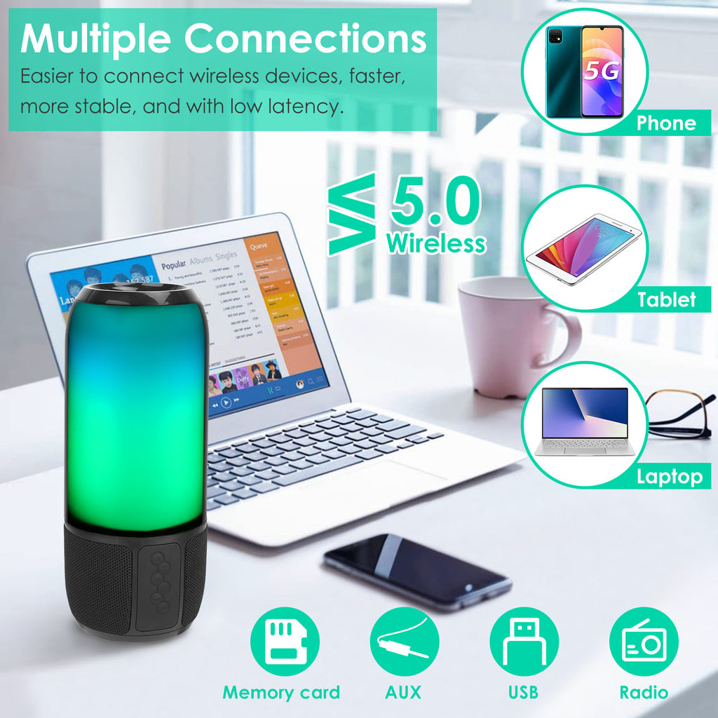 360 Speaker™ – Stereo Sound w/ RGB Light Show (Dual Pairing)