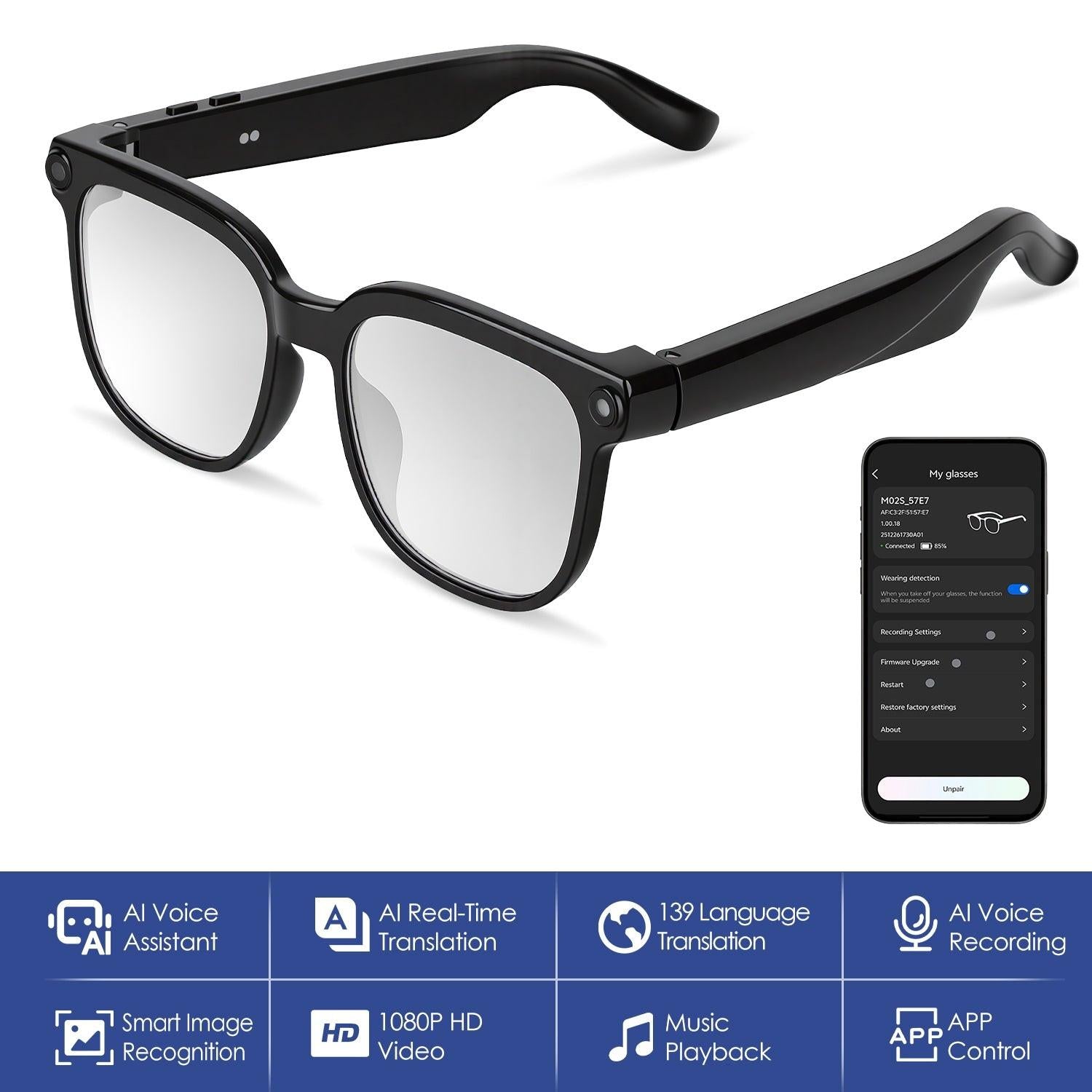 DashVision AI Smart Glasses™ – Camera, Translation &amp; Voice Assistant